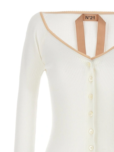 Shop N°21 Ribbed Cardigan In White