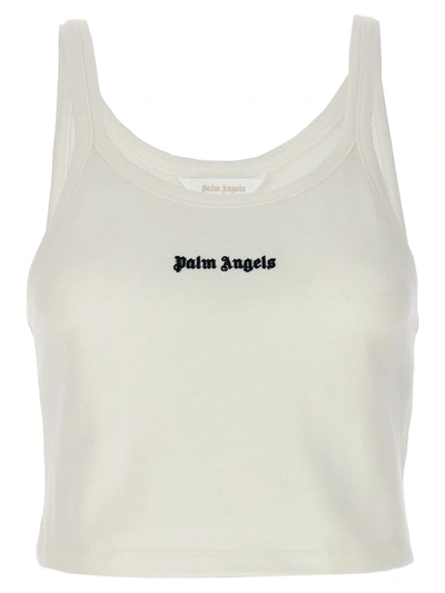 Shop Palm Angels 'classic Logo' Tank Top In White/black