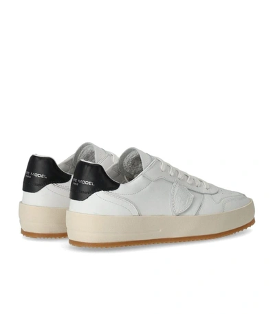 Shop Philippe Model Nice Low White Black Sneaker