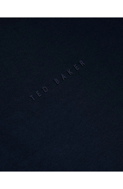 Shop Ted Baker Tiltz Wool Quarter Zip Pullover In Navy