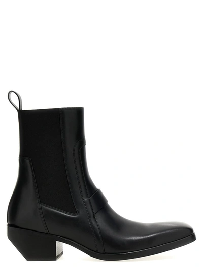 Shop Rick Owens 'heeled Silver' Boots In Black