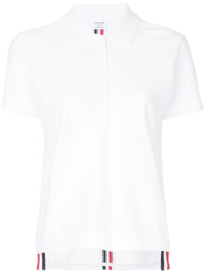 Shop Thom Browne Rwb Cotton Polo Shirt In White