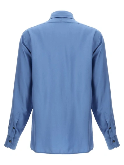 Shop Tom Ford Pleated Plastron Shirt In Blue