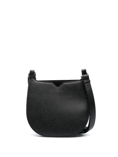 Shop Valextra Small Leather Hobo Bag In Black