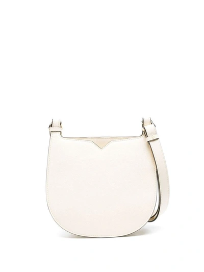 Shop Valextra Small Leather Hobo Bag In White