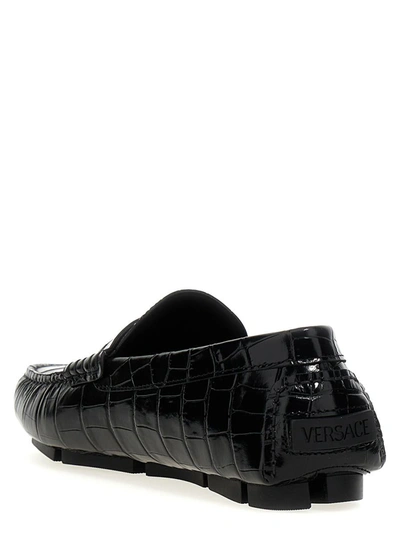Shop Versace 'driver Medusa Biggie' Loafers In Black