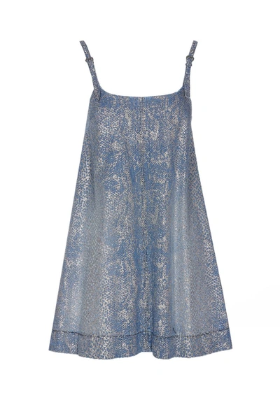 Shop Versace Jeans Couture Dresses In Blue