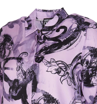 Shop Versace Jeans Couture Shirts In Purple