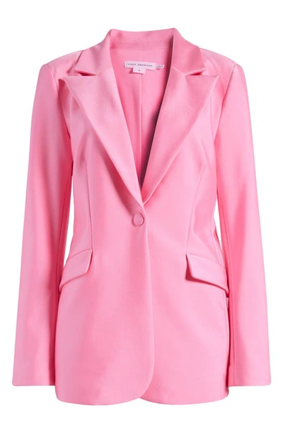 Shop Good American High Shine Compression Sculpted Blazer In Sorority Pink003