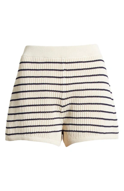 Rag & Bone Viola Stripe Sweater Knit Shorts In Turle Dove Multi