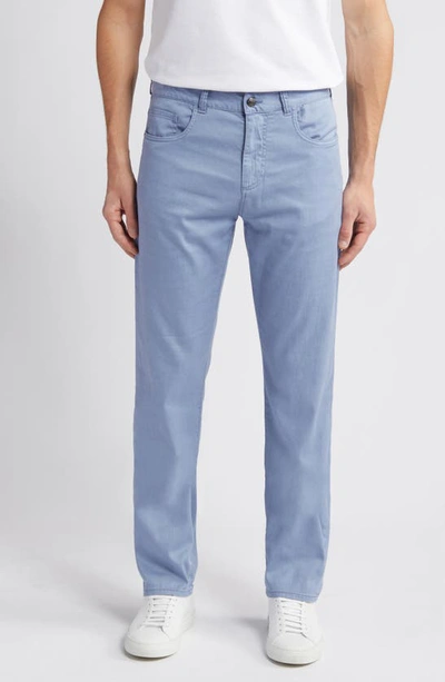 Shop Canali Stretch Twill Five Pocket Pants In Light Blue