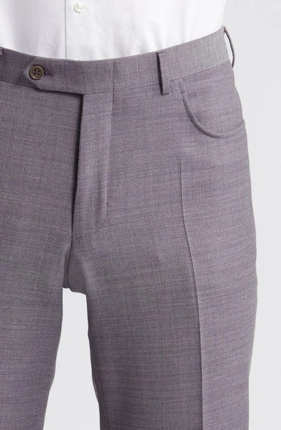 Shop Canali Milano Trim Fit Five Pocket Wool Dress Pants In Purple