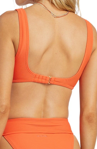 Shop Billabong Ava Tanlines Triangle Bikini Top In Coral Craze