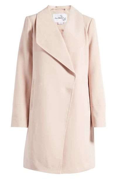 Shop Sam Edelman Drape Front Coat In Pink Lotus