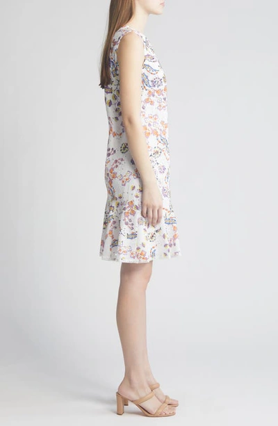 Shop Kobi Halperin Daniela Floral Embroidered Cotton Dress In Ivory Multi