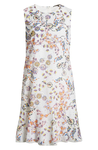 Shop Kobi Halperin Daniela Floral Embroidered Cotton Dress In Ivory Multi