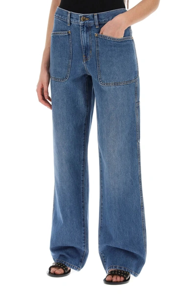 Shop Tory Burch Jeans Stile Cargo In Denim A Vita Alta In Blue