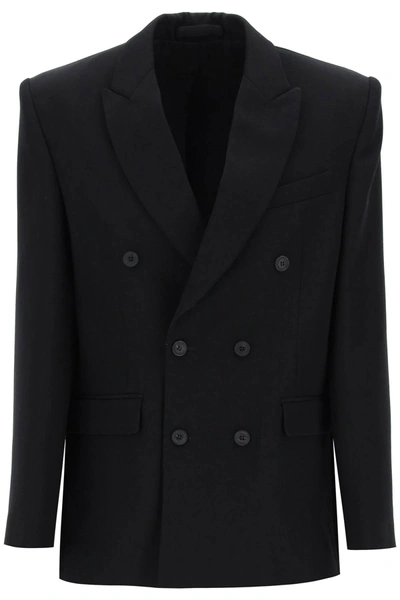 Shop Wardrobe.nyc Double Breasted Blazer In Black