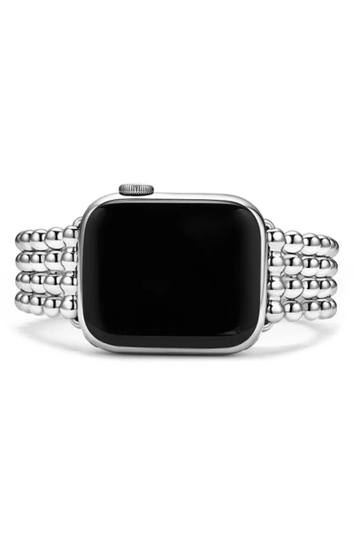 Shop Lagos Smart Caviar Beaded Apple Watch® Watchband In Silver