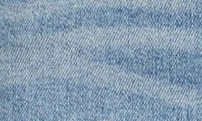 Hidden Jeans Back Slit Denim Midi Pencil Skirt In Medium Wash