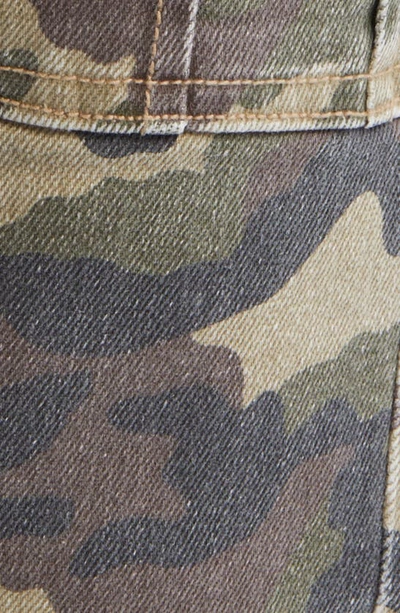 Hidden Jeans Camo Print Straight Leg Cargo Pants In Olive