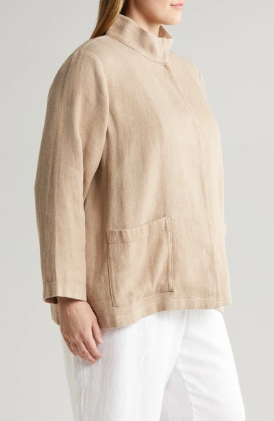 Shop Eileen Fisher Organic Linen & Organic Cotton Jacket In Wheat