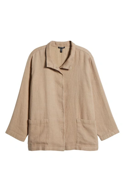 Shop Eileen Fisher Organic Linen & Organic Cotton Jacket In Wheat