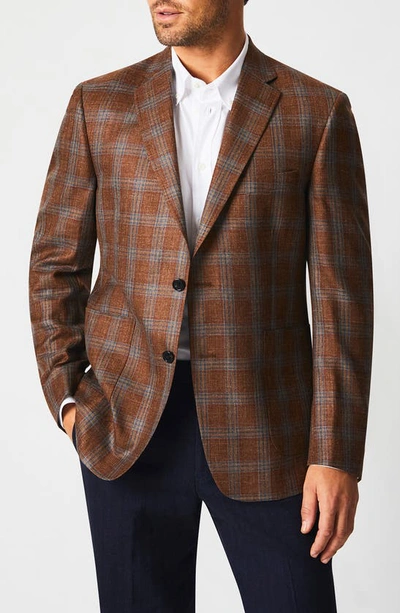 Shop Billy Reid Plaid Wool Blend Sport Coat In Rust Plaid