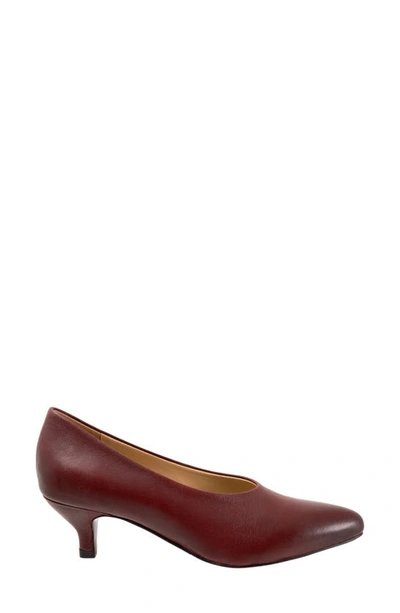 Shop Trotters Kimber Kitten Heel Pump In Dark Red