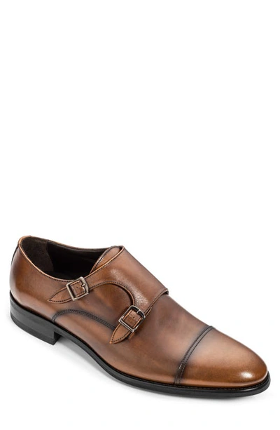 Shop To Boot New York Hammill Cap Toe Double Monk Strap Shoe In Burnished Tan