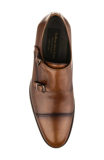 Shop To Boot New York Hammill Cap Toe Double Monk Strap Shoe In Burnished Tan
