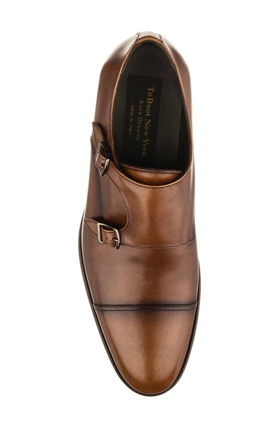 To Boot New York Hammill Cap Toe Double Monk Strap Shoe In Burnished Tan