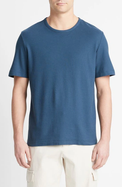 Shop Vince Pima Cotton Piqué T-shirt In Deep Indigo