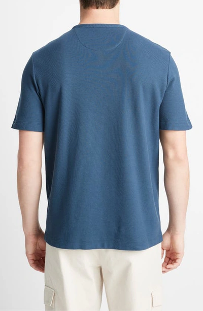 Shop Vince Pima Cotton Piqué T-shirt In Deep Indigo