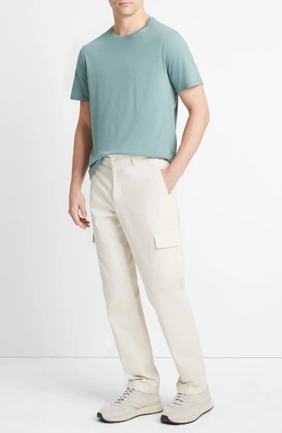 Shop Vince Straight Leg Garment Dyed Twill Cargo Pants In Deco Cream