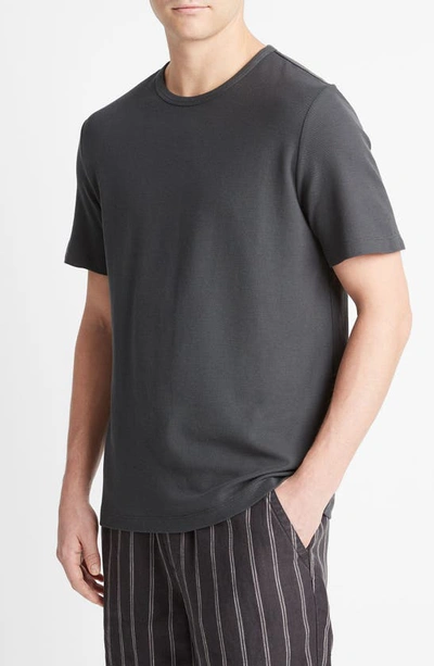 Shop Vince Pima Cotton Piqué T-shirt In Soft Black