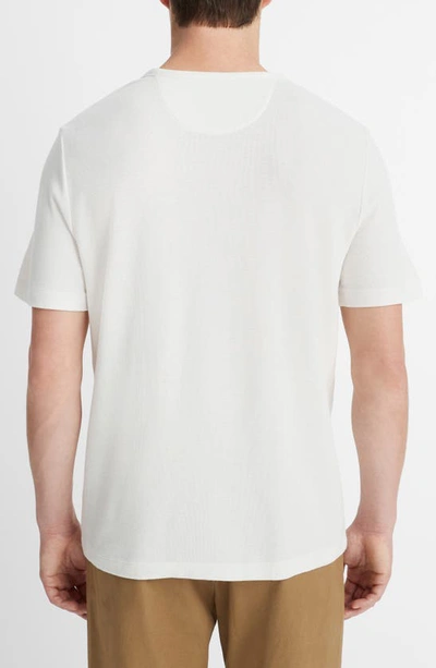 Vince Linen Short Sleeve Crew Tee Hillside Blue In Alabaster
