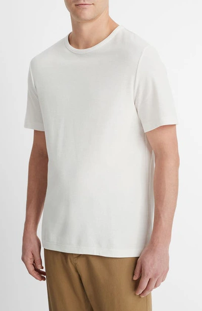 Shop Vince Pima Cotton Piqué T-shirt In Alabaster