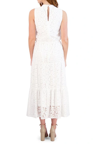 Shop Julia Jordan Tiered Eyelet Maxi Dress In Ivory