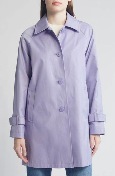 Shop Via Spiga Balmacain Water Repellent Cotton Blend Coat In Lilac