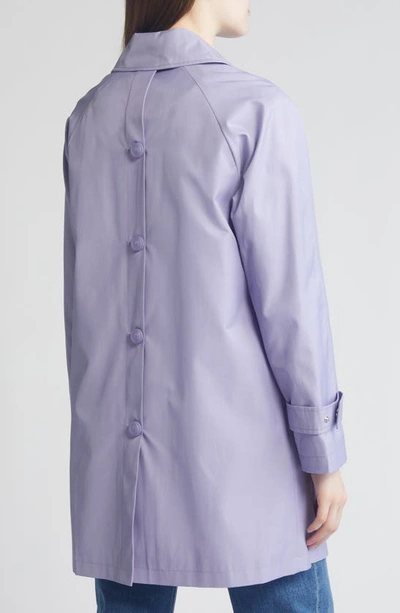 Shop Via Spiga Balmacain Water Repellent Cotton Blend Coat In Lilac