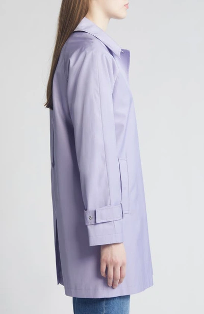 Shop Via Spiga Balmacain Water Repellent Cotton Blend Coat In Lilac