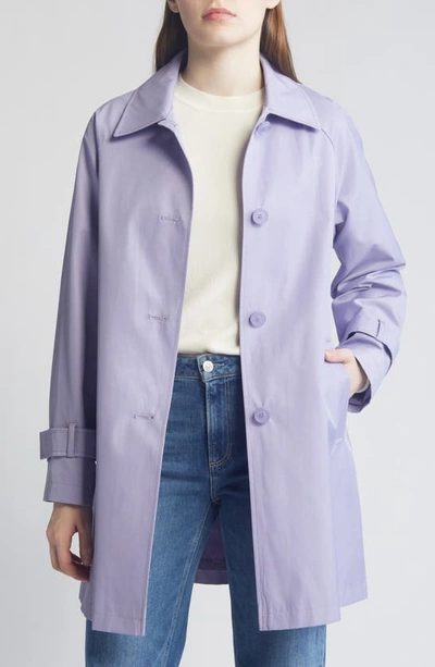 Shop Via Spiga Balmacain Water Repellent Cotton Blend Coat In Lilac