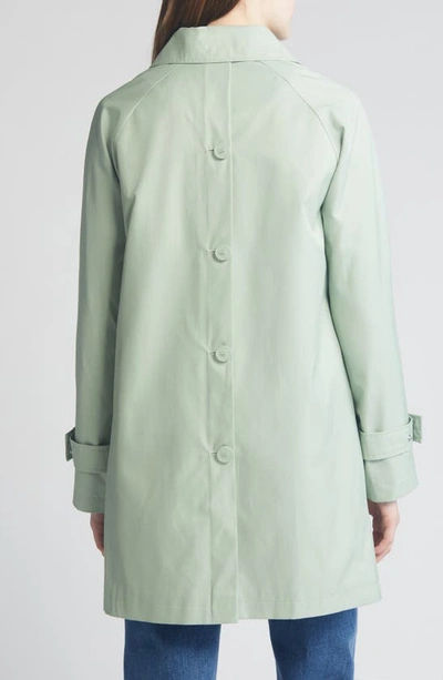 Shop Via Spiga Balmacain Water Repellent Cotton Blend Coat In Pistachio