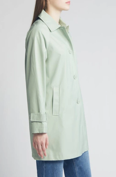 Shop Via Spiga Balmacain Water Repellent Cotton Blend Coat In Pistachio