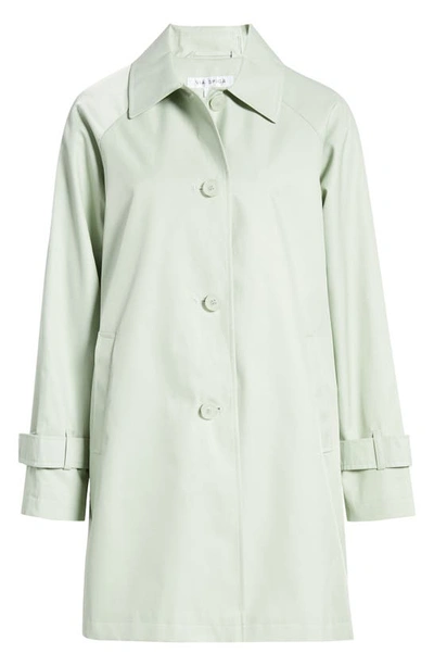 Shop Via Spiga Balmacain Water Repellent Cotton Blend Coat In Pistachio