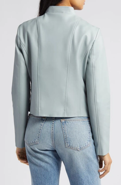 Via Spiga Faux Leather Jacket In Dove Grey