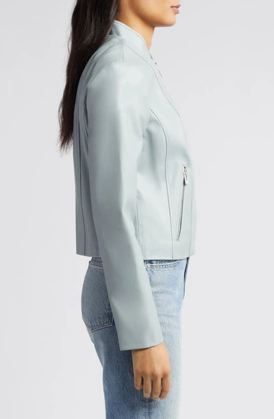 Via Spiga Faux Leather Jacket In Dove Grey