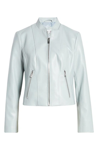 Shop Via Spiga Faux Leather Jacket In Dove Grey