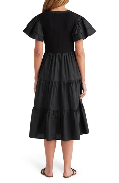 Shop Brave + True Bella Ruffle Midi Dress In Black